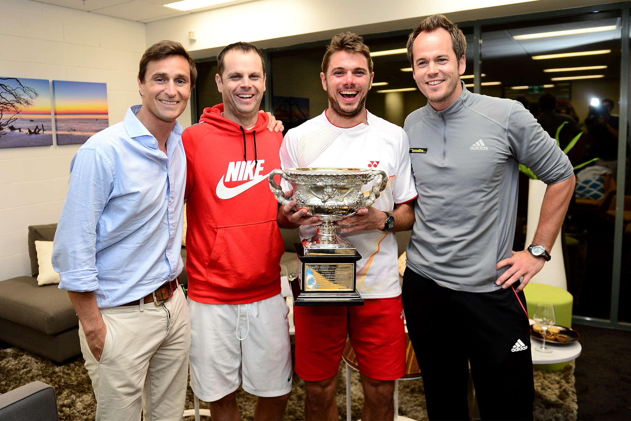 Wawrinka with team Tennis Coaches
