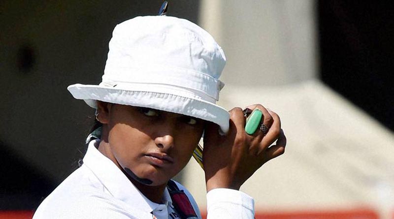Indian archery team member Deepika Kumari at the practice session in Rio
