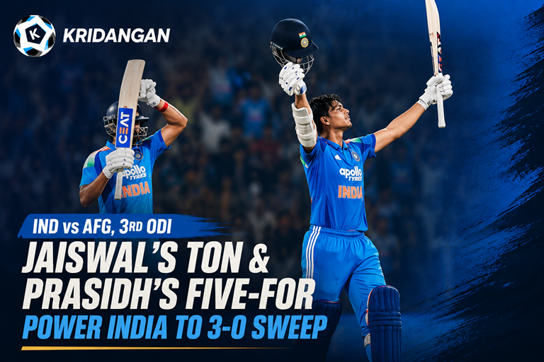 Jaiswal's Century and Prasidh's Five-For Power India to 3-0 Series Sweep