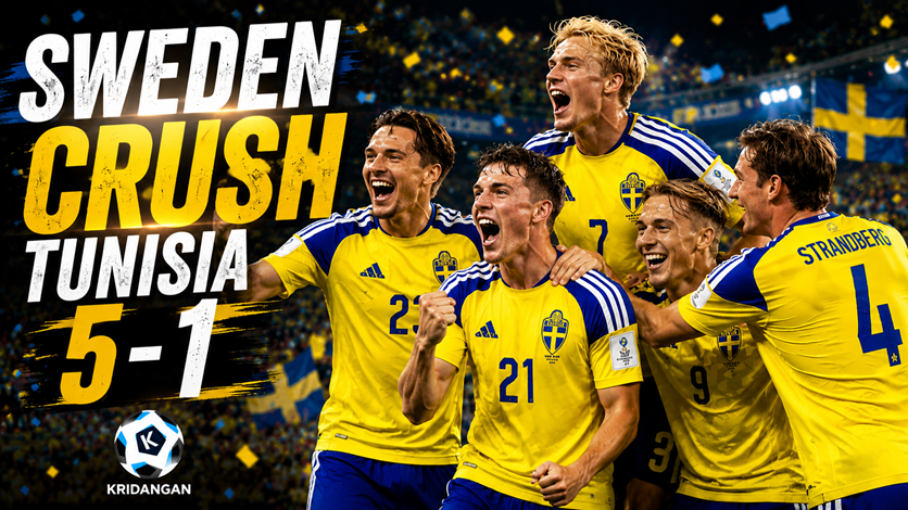 Sweden Crush Tunisia 5-1